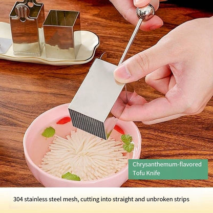 Stainless Steel Chrysanthemum Tofu Knife, Wensi Tofu Cutter, Kitchen Flower Cutting Mold Small Tool
