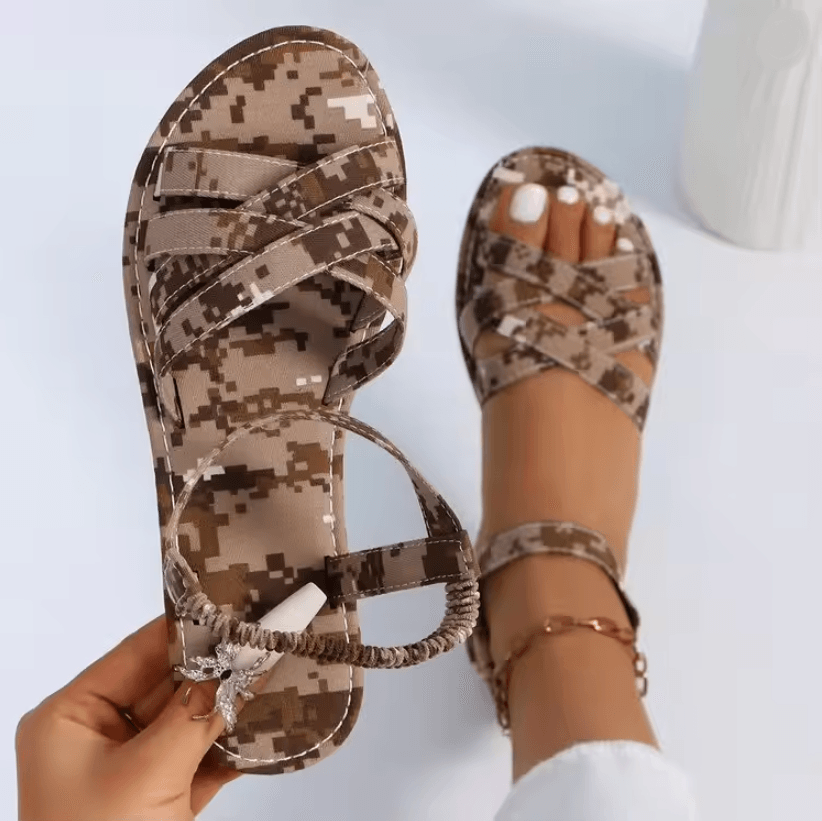 Lightweight Elastic Band Flat Sandals Women Spring Summer Casual Comfort 5