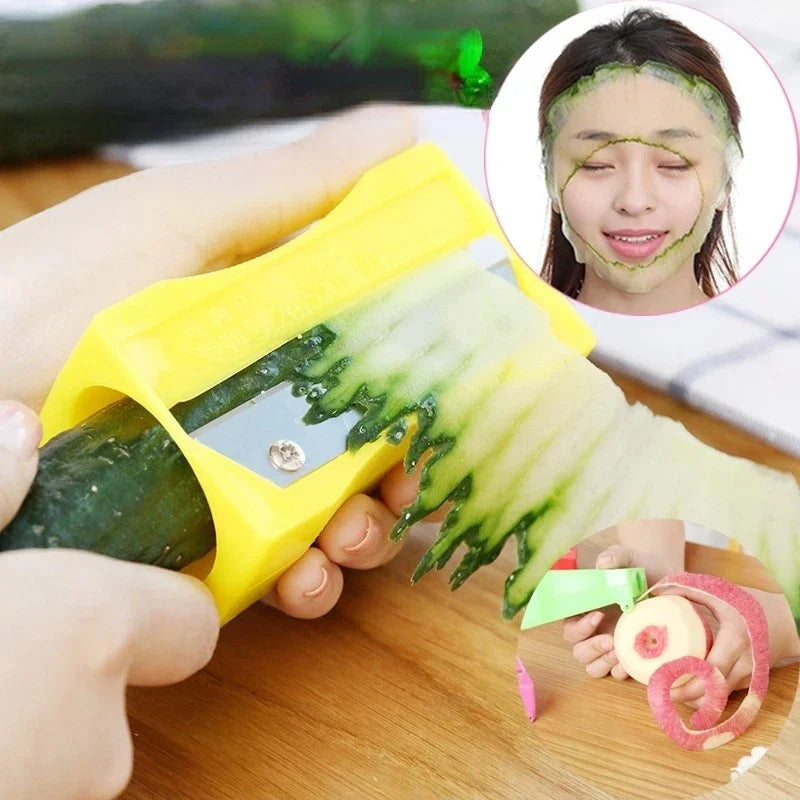 Beauty Cucumber Slicer Knife Sharpener, Kitchen Accessories Peeler, Fruit Curling Beauty Tools for Home Use