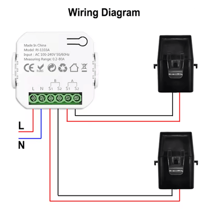 Tuya Smart WiFi Bidirectional Energy Meter With Buzzer Alarm For Export Import Power Monitoring 1