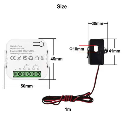 Tuya Smart WiFi Bidirectional Energy Meter With Buzzer Alarm For Export Import Power Monitoring 2