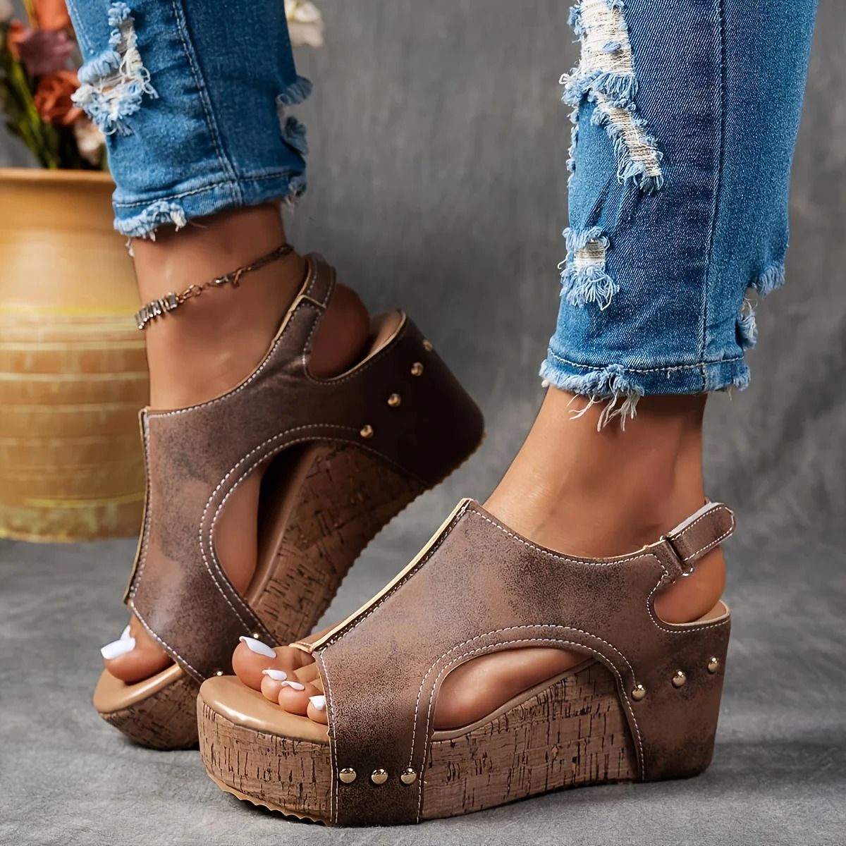 Women Non Slip Wedge Sandals Platform Summer Casual Comfort Shoes 5