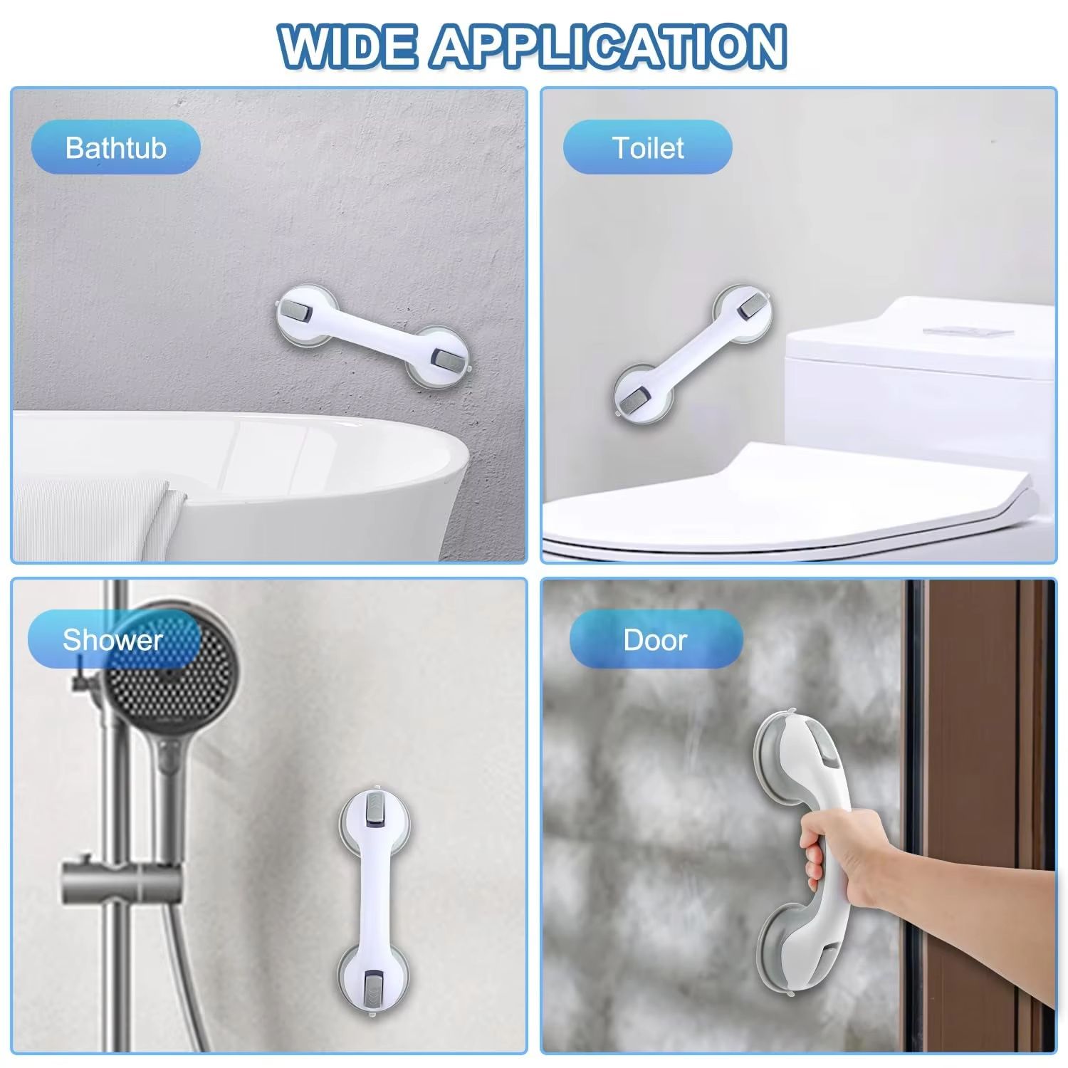 Heavy Duty Suction Grab Bar Shower Handle Bathroom Safety Support 1