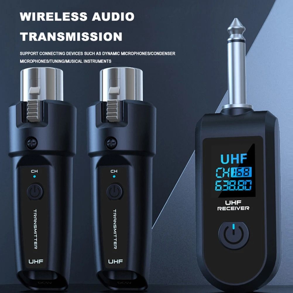Wireless Microphone Converter – XLR Transmitter & Receiver for Audio Mixers and Electric Guitars