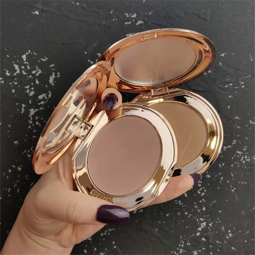 Contour Palette with Mirror, Shadow Powder Bronzer, Three-Dimensional Nose Shadow, Repair Powder Facial Concealer