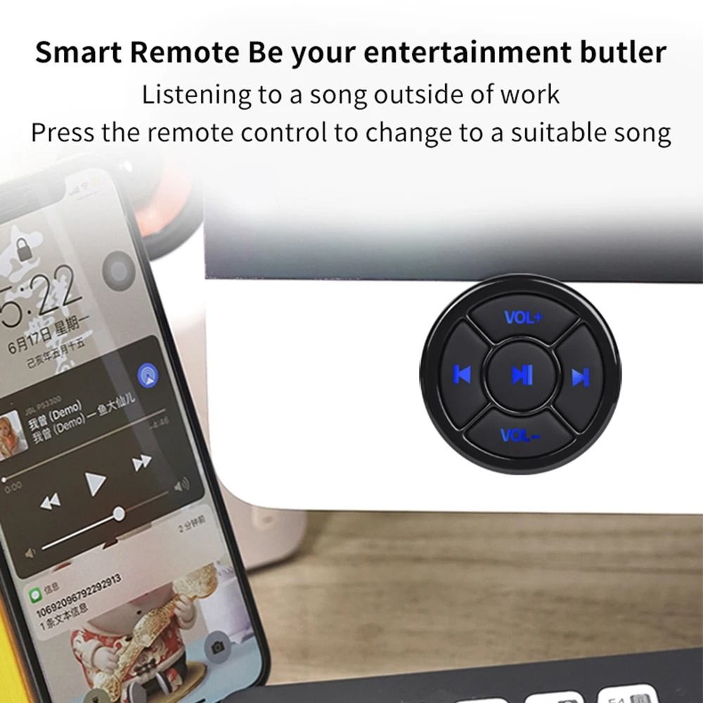 Wireless Bluetooth 50 Remote Media Button For Car Bike And Motorcycle 4