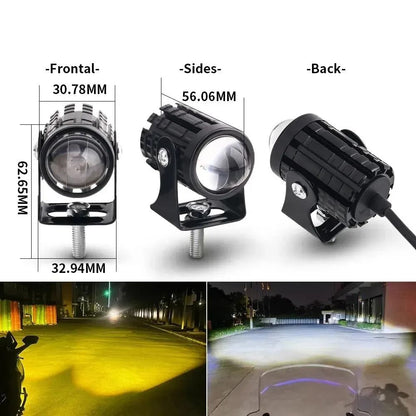 DualColor LED Motorcycle Headlight With Projector Lens  Auxiliary Fog And Driving Lamp 2
