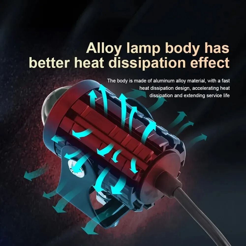 DualColor LED Motorcycle Headlight With Projector Lens  Auxiliary Fog And Driving Lamp 3
