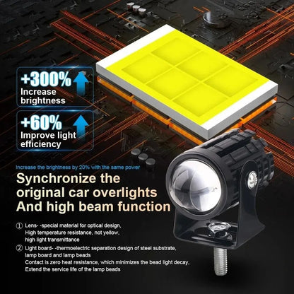 DualColor LED Motorcycle Headlight With Projector Lens  Auxiliary Fog And Driving Lamp 5
