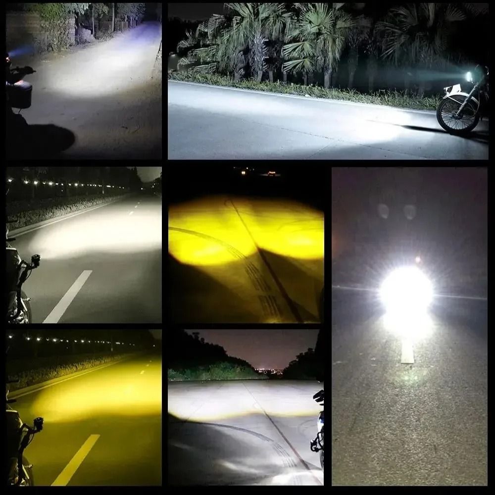 DualColor LED Motorcycle Headlight With Projector Lens  Auxiliary Fog And Driving Lamp 6