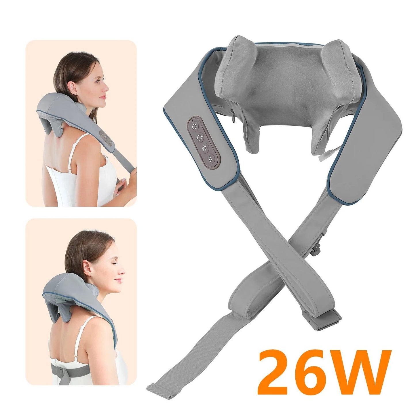 Wireless Neck And Shoulder Massager With Heat And 26W Kneading Power 9