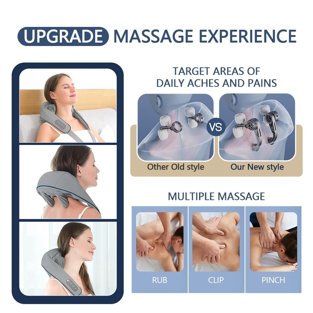 Wireless Neck And Shoulder Massager With Heat And 26W Kneading Power 4