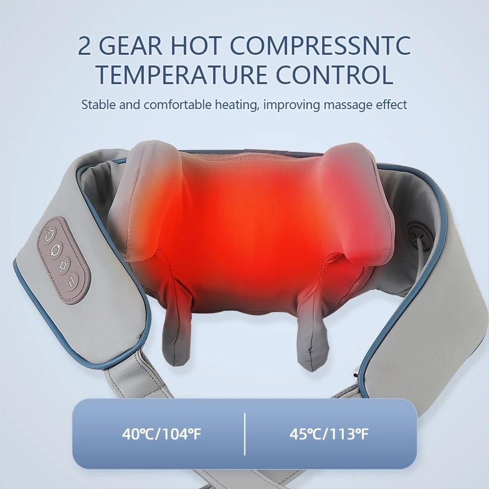 Wireless Neck And Shoulder Massager With Heat And 26W Kneading Power 5