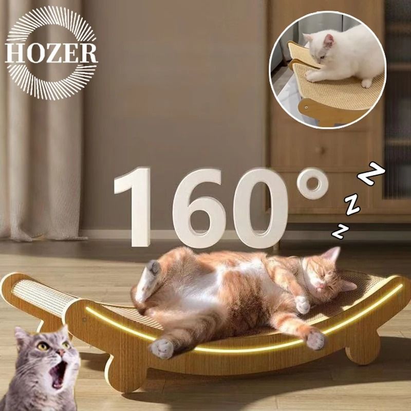Cat Scratching Bed and Detachable Scratch Pad Combo