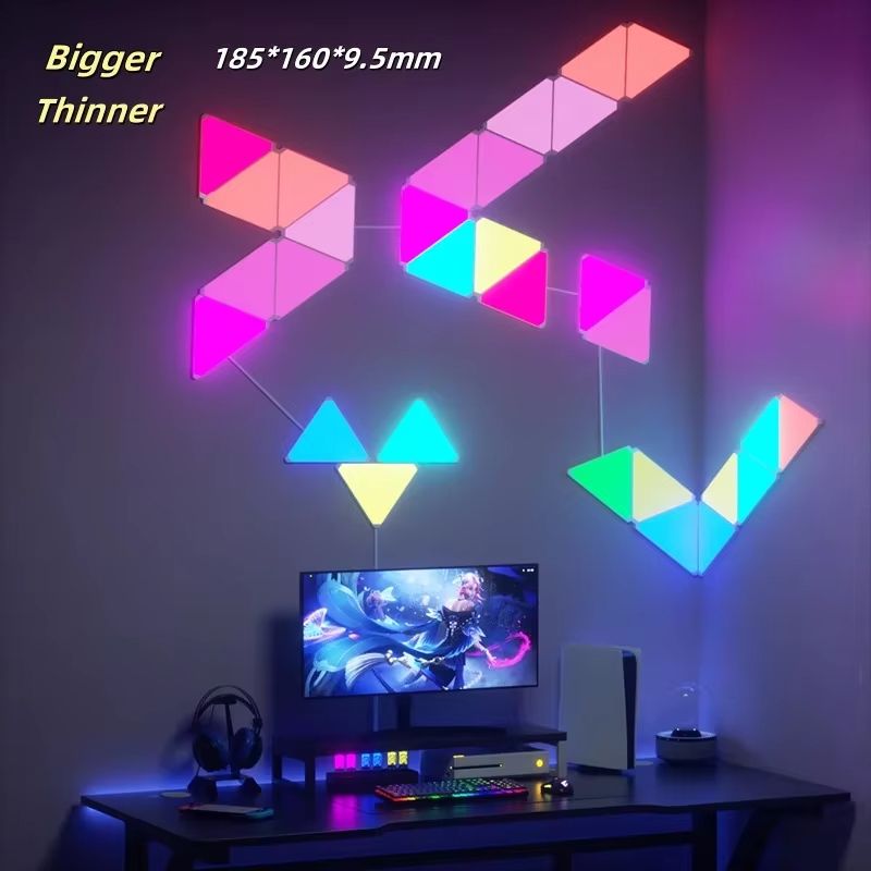 Ultra Thin Gaming Light Tuya WiFi LED Triangular Quantum Lamp RGB Wall Lamp