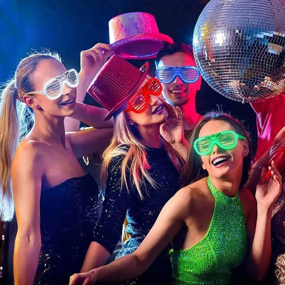 Neon LED Light Up Shutter Glasses Party Pack 1