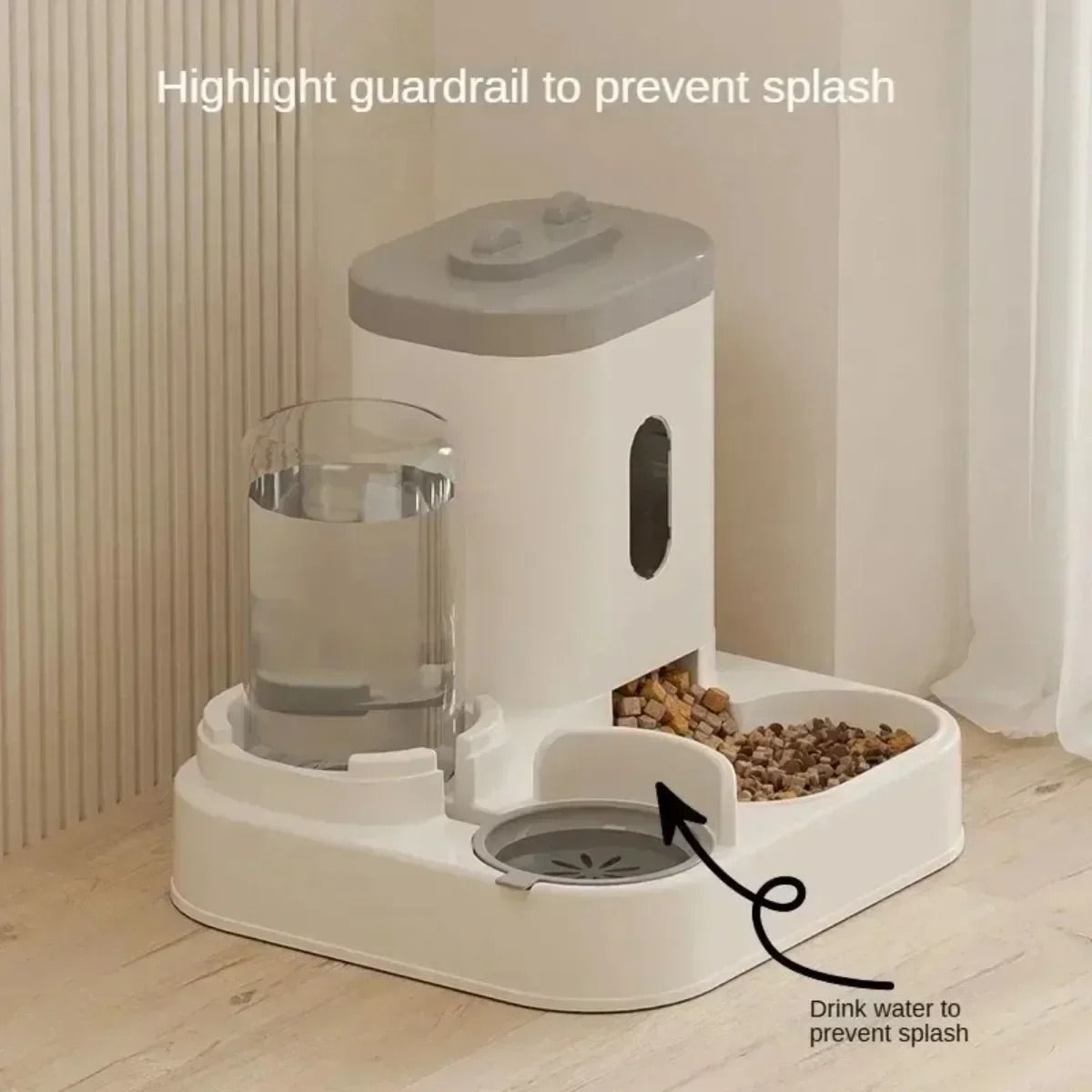 Automatic Pet Feeder With Water Fountain  Large Capacity Food And Water Dispenser 1
