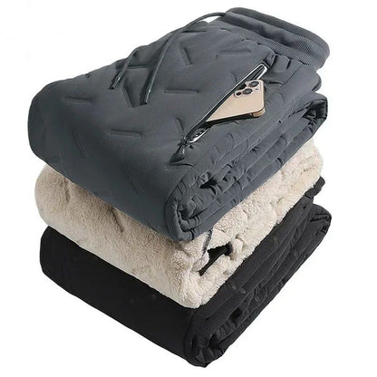Men Waterproof Insulated Cotton Padded Winter Pants for Ski Hiking and Cold Weather