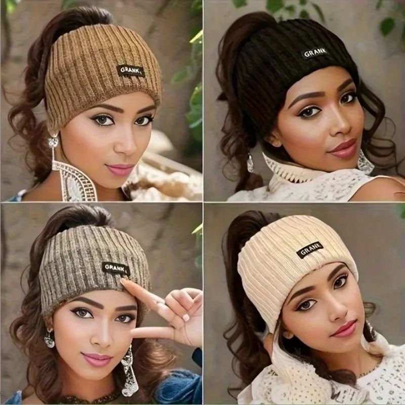 Warm Knitted Winter Headband For Women  Soft Elastic Wide Hair Wrap 1