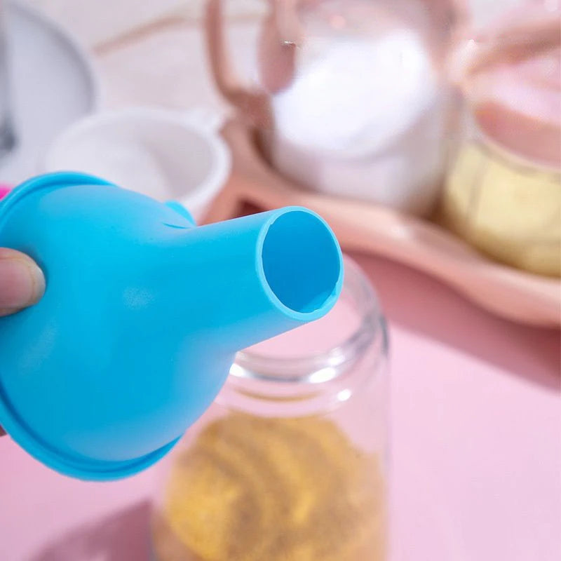 Multi Function Silicone Wide Mouth Funnel Milk Powder Bean Funnel Large Caliber Wine Oil Leak Kitchen Accessories