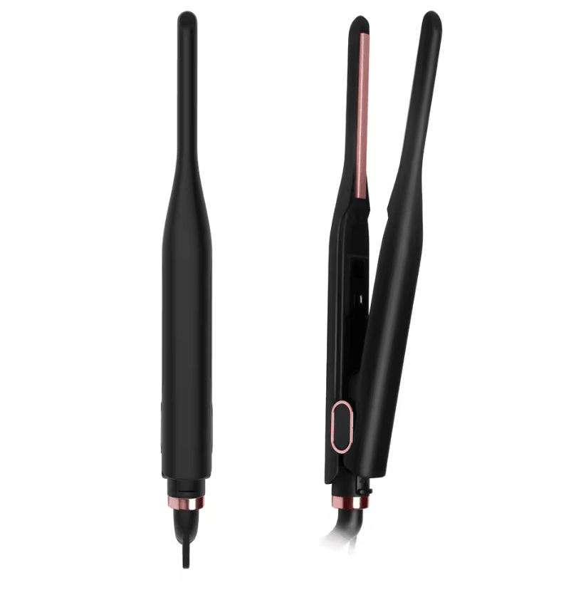 Mini Pencil Flat Iron Adjustable Temperature 3/10 Inch Short Hair Beard Straightener