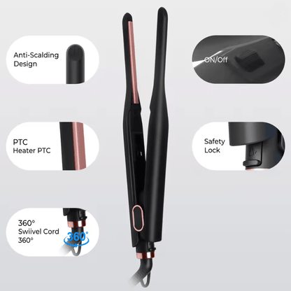 Mini Pencil Flat Iron Adjustable Temperature 310 Inch Short Hair Beard Straightener 2