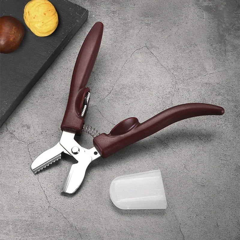 Stainless Steel Walnut Clip Chestnut Sheller, Creative Nut Opener, Multi-functional Kitchen Cutter Gadget for Peanuts