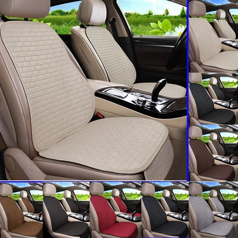 Flax Car Seat Cushion Pad – Breathable Auto Seat Protector for Front or Rear Seats