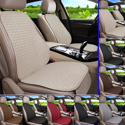 Flax Car Seat Cushion Pad – Breathable Auto Seat Protector for Front or Rear Seats