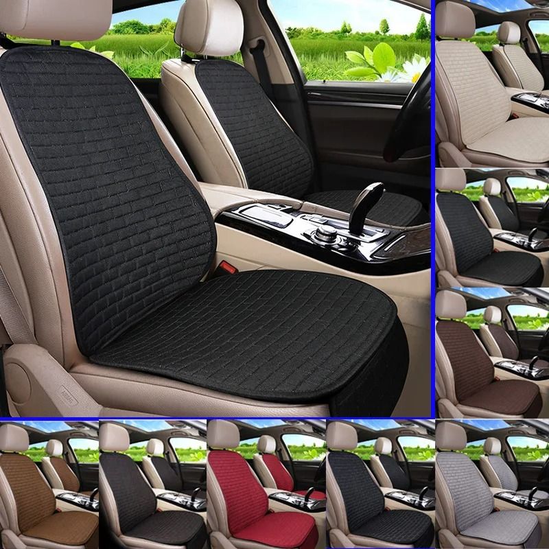 Flax Car Seat Cushion Pad  Breathable Auto Seat Protector For Front Or Rear Seats 1