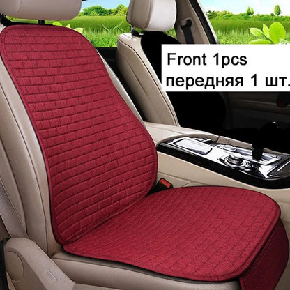 Flax Car Seat Cushion Pad  Breathable Auto Seat Protector For Front Or Rear Seats 3