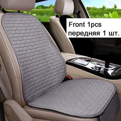 Flax Car Seat Cushion Pad  Breathable Auto Seat Protector For Front Or Rear Seats 5