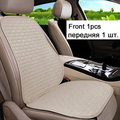 Flax Car Seat Cushion Pad  Breathable Auto Seat Protector For Front Or Rear Seats 10