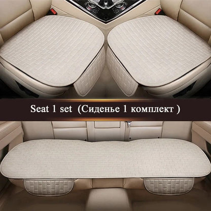 Flax Car Seat Cushion Pad  Breathable Auto Seat Protector For Front Or Rear Seats 19