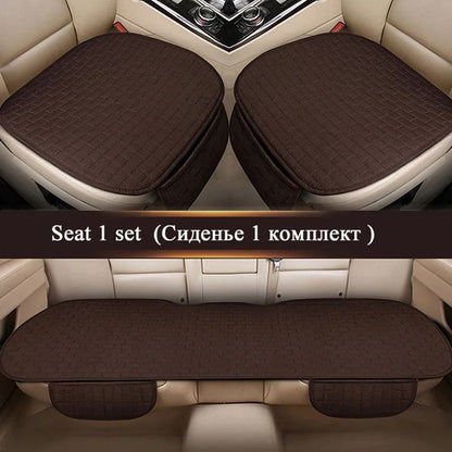 Flax Car Seat Cushion Pad  Breathable Auto Seat Protector For Front Or Rear Seats 21