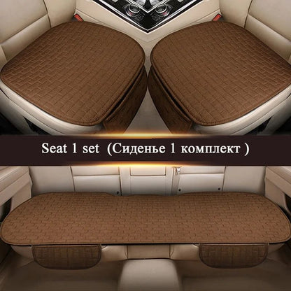 Flax Car Seat Cushion Pad  Breathable Auto Seat Protector For Front Or Rear Seats 23