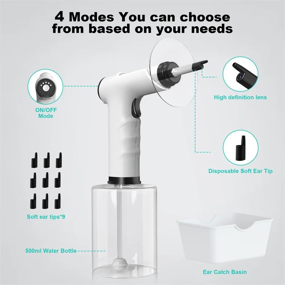 Electric Ear Cleaner Kit With Adjustable Spray  Safe Ear Wax Removal Irrigation Tool 3