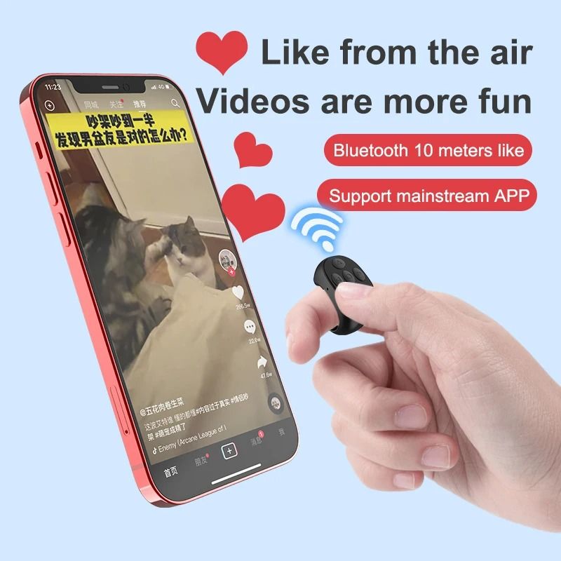 Bluetooth Selfie Ring Remote Controller for Smartphones