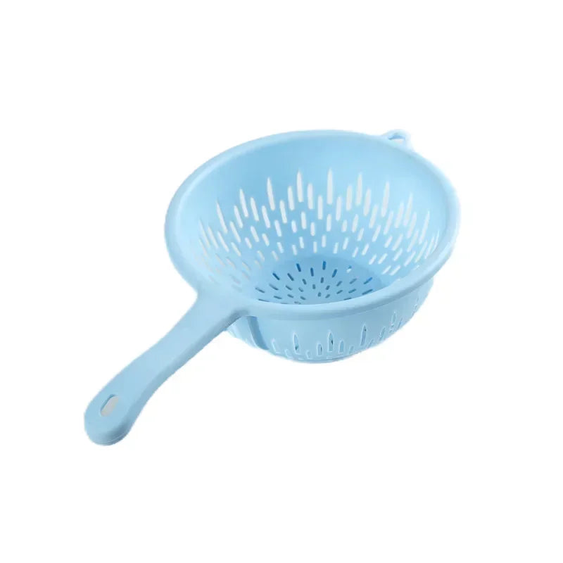 Plastic Sink Water Filter Drainer Basket, Food Washing Colander Bowl, Vegetable Strainer with Handle
