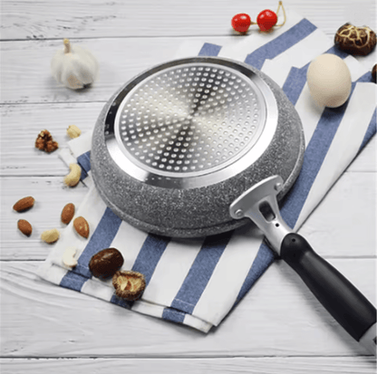 Durable Stone Coated Induction Frying Wok Pan For Home Kitchen Cooking 1