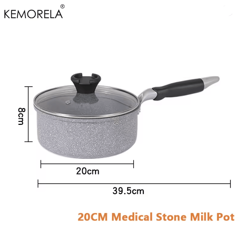 Durable Stone Coated Induction Frying Wok Pan For Home Kitchen Cooking 8