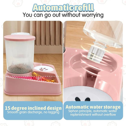 Automatic Pet Feeder And Water Dispenser Set Gravity Food And Water Station For Cats And Small Dogs 3