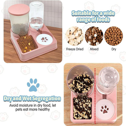 Automatic Pet Feeder And Water Dispenser Set Gravity Food And Water Station For Cats And Small Dogs 4