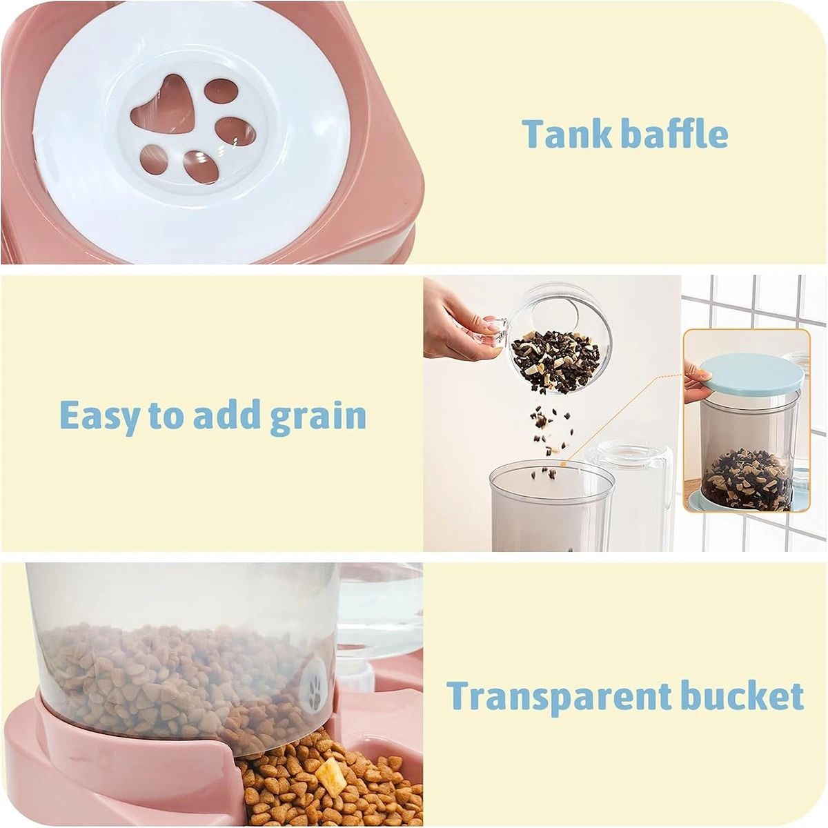 Automatic Pet Feeder And Water Dispenser Set Gravity Food And Water Station For Cats And Small Dogs 5