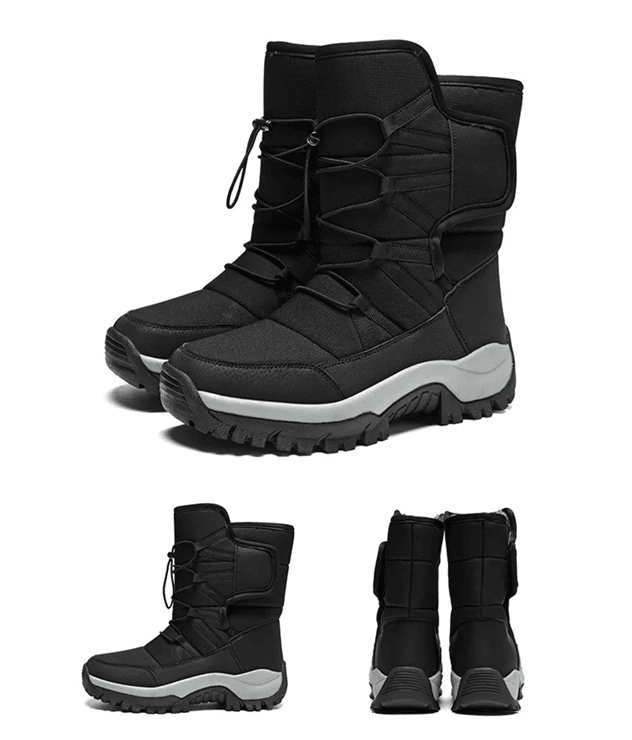 Mens Waterproof Plush Lined Winter Hiking Boots Outdoor Non Slip Snow Safety Boots 3