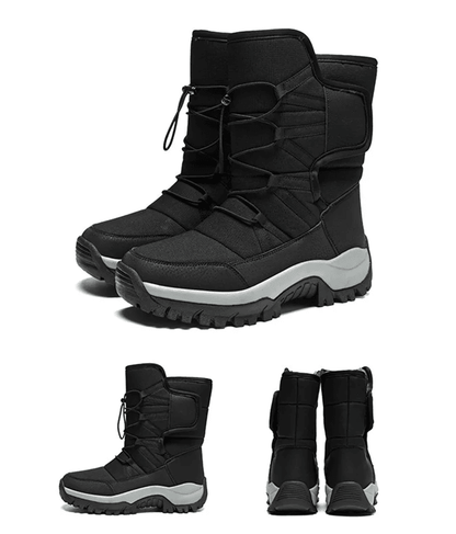 Mens Waterproof Plush Lined Winter Hiking Boots Outdoor Non Slip Snow Safety Boots 3