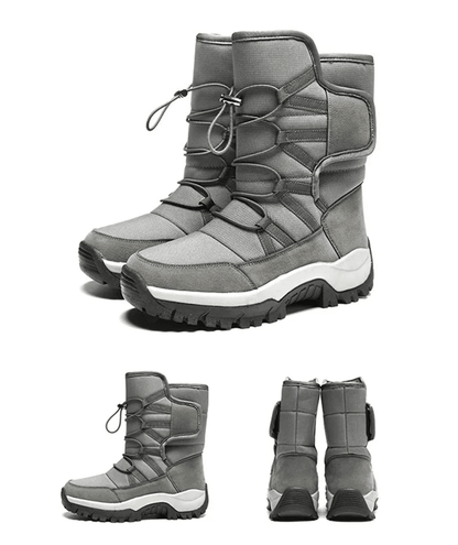 Mens Waterproof Plush Lined Winter Hiking Boots Outdoor Non Slip Snow Safety Boots 4
