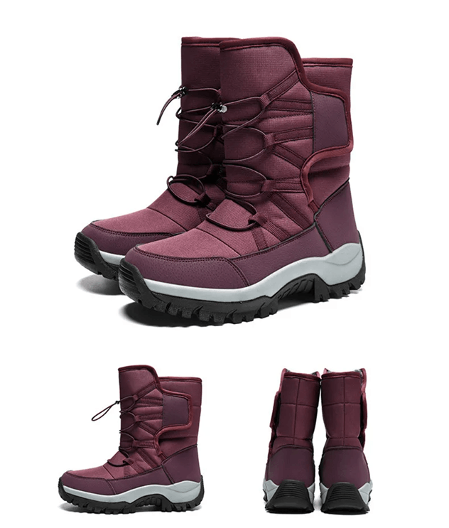 Mens Waterproof Plush Lined Winter Hiking Boots Outdoor Non Slip Snow Safety Boots 6