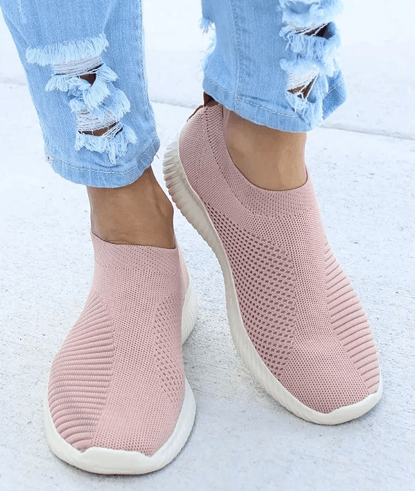Womens Slip On Breathable White Casual Sneakers Comfort Lightweight Vulcanized Shoes 1