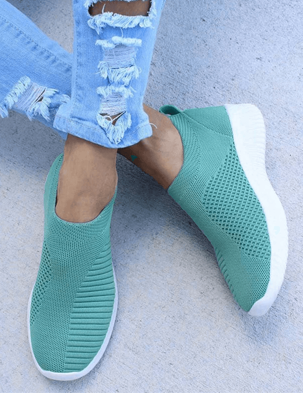 Womens Slip On Breathable White Casual Sneakers Comfort Lightweight Vulcanized Shoes 3
